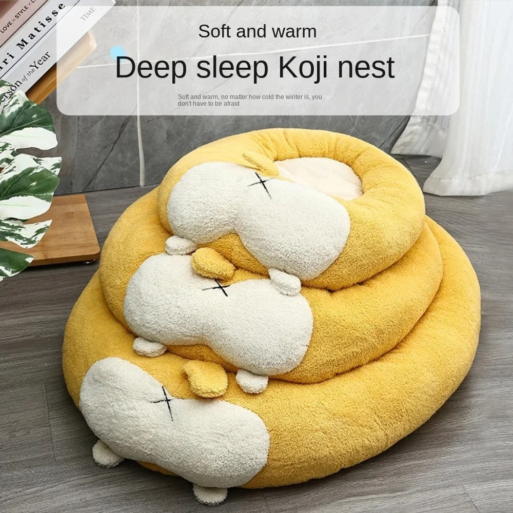 Corgi Shaped Bed For Dog Cat Soft Pet Kennel Cute Cat Nest Dogs Basket Sofa Puppy Sleeping Mat Pet Accessories