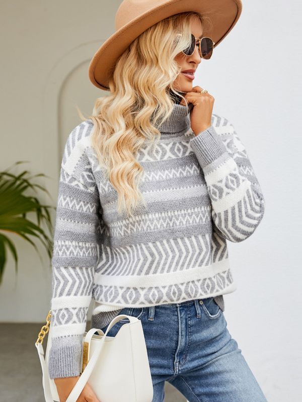 Loose Turtleneck Sweater Women's Idle Style Casual Knitted Sweater