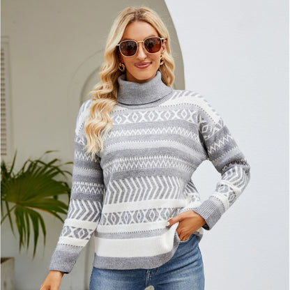 Loose Turtleneck Sweater Women's Idle Style Casual Knitted Sweater