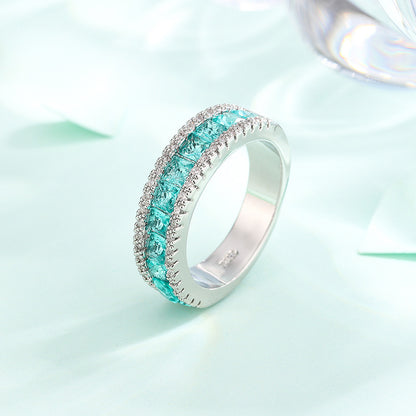 Fashion White Gold Plated Emerald Zircon Ring